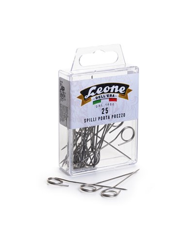 Scatola 25 spilli portaprezzi inox - APSIPP Leone APSIPP