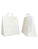 SCATOLA 250 Shoppers carta craft 28x17x32CM FLAT LARGE bianco 072604