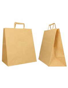 Scatola 250 Shoppers carta biocraft 28x17x32CM FLAT LARGE avana 072611