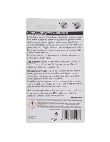 Colla istantanea universale Bostik Super Control 3g D2737