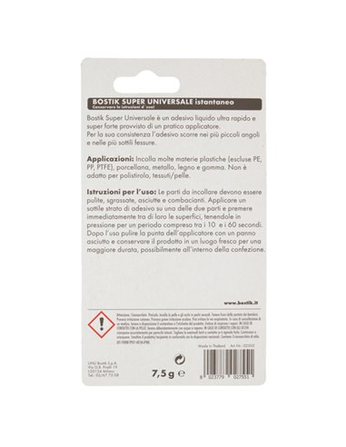 Colla istantanea universale Bostik Super 7,5g D2755
