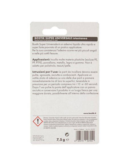 Colla istantanea universale Bostik Super 7,5g D2755