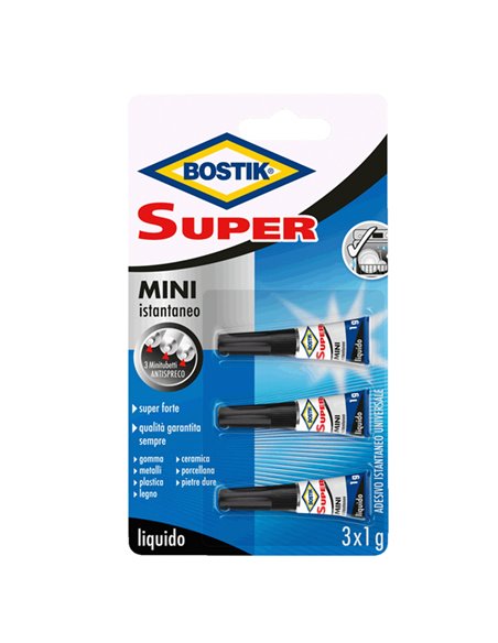 Colla istantanea universale Bostik Super Mini Blister 3x1g D2743 BOSTIK COLLE SPECIALI