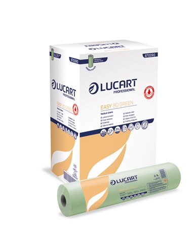 Lenzuolino medico in rotolo 59cm x 80mt Verde Easy 80 Green Lucart 870090J