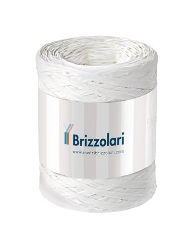 Rafia sintetica 6802 5mmx200mt colore bianco 01 Brizzolari 01003701