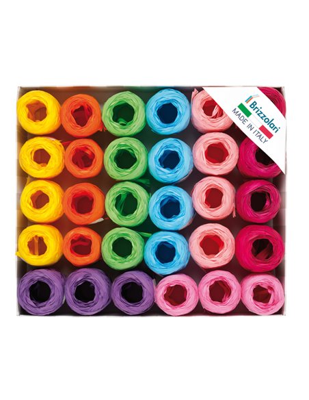 30 ovine rafia sintetica 6802 5mmx20mt assortimento primavera Brizzolari 01003599 BRIZZOLARI NASTRI-FIOCCHI-STELLE