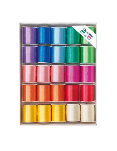 25 rocche nastro liscio 6800 10mmx10mt colori assortiti primavera Brizzolari 00307999 BRIZZOLARI NASTRI-FIOCCHI-STELLE