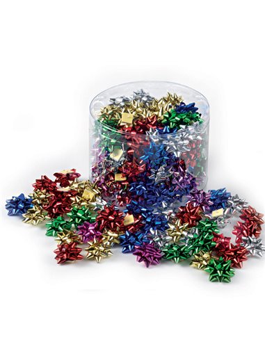 100 stelle nastro metal 6870 5mmxØ2,5cm colori assortiti Brizzolari 00070100 BRIZZOLARI NASTRI-FIOCCHI-STELLE