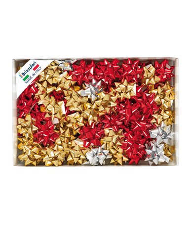 100 stelle nastro metal 6870 14mmxØ6,5cm colori assortiti Brizzolari 00065900 BRIZZOLARI NASTRI-FIOCCHI-STELLE
