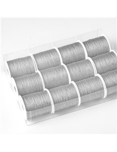 12 rocchette cordonetto 2 capi 20mt argento Brizzolari 00043404