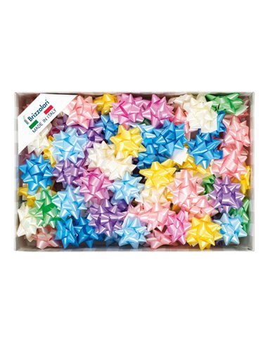100 stelle nastro liscio 6800 14mmxØ6,5cm colori assortiti primavera Brizzolari 00064399