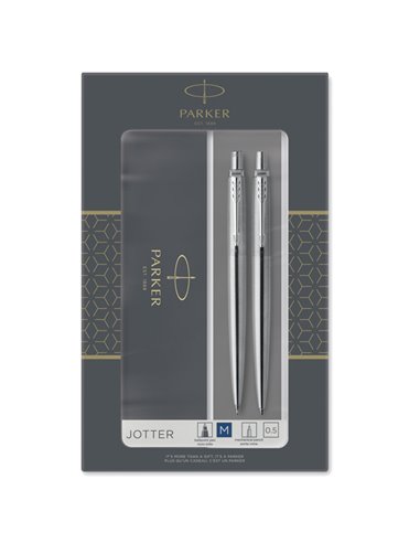 Gift Set portamine 0,5mm + sfera M Jotter stainless steel CT Parker 2093256 PARKER SFERE E MULTIFUNZIONE