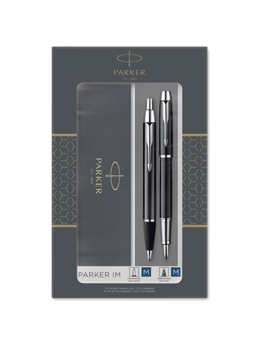 Gift Set sfera M + stilografica M IM Black CT Parker 2093215 PARKER SFERE E MULTIFUNZIONE