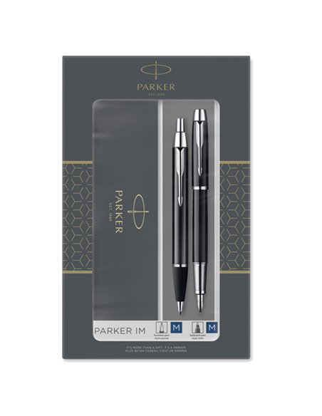 Gift Set sfera M + stilografica M IM Black CT Parker 2093215 PARKER SFERE E MULTIFUNZIONE