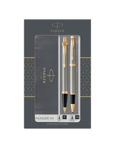 Gift Set sfera M + roller a sfera IM Brushed Metal GT Parker 2093217 PARKER SFERE E MULTIFUNZIONE