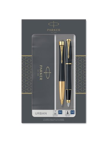 Gift Set sfera M + stilografica M Urban Muted Black GT Parker 2093381 PARKER SFERE E MULTIFUNZIONE