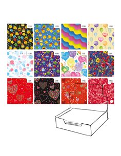 Scatola 100fg carta regalo Raso Fantasia 70X100cm Rex Sadoch R4414GEN