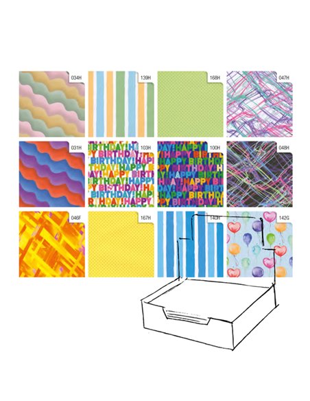 Scatola 100fg carta regalo Raso Colors 70X100cm Rex Sadoch R4412GEN REX SADOCH CARTA REGALO