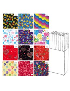 Espositore 50 rotoli carta regalo in fantasie assortite 2mt x 70cm Rex Sadoch GR3J1GEN