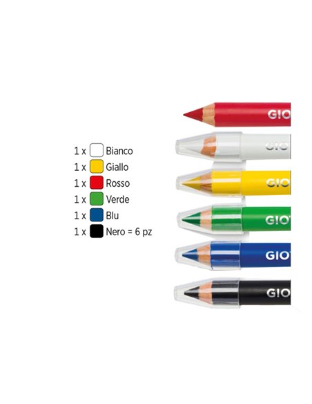 Set 6 matite cosmetiche Make Up colori classici mina da Ø 6,5mm Giotto 474000 GIOTTO FESTONI E PALLONCINI