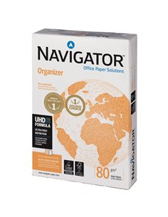 CARTA NAVIGATOR organizer 4 Fori A4 80gr 500FG 210X297mm NMP00800210029704-OD NAVIGATOR 2/4 FORI-USO BOLLO