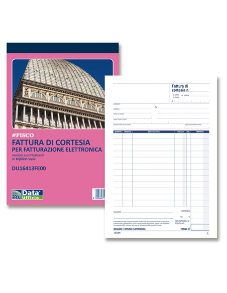 Blocco fatture di cortesia 33/33/33copie autor. 21,5x14,8cm DU16413FE00 DU DU16413FE00