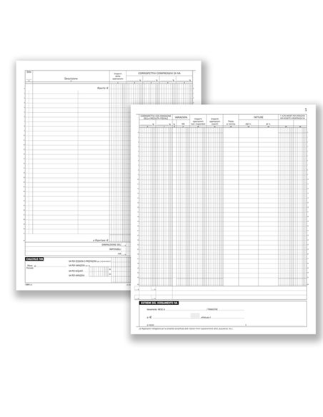 Registro Corrispettivi 16pag. num.31x24,5cm DU1386N0000 Data Uffcio DU1386N0000 DATA UFFICIO REGISTRI CONTABILITA' IVA
