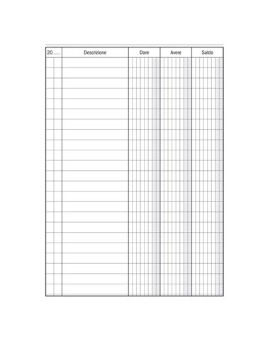 Registro Dare-Avere-Saldo 96pag. 17x12cm DU133300000 Data Ufficio DU133300000 DATA UFFICIO REGISTRI CONTABILITA' IVA