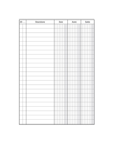 Registro Dare-Avere-Saldo 96pag. 17x12cm DU133300000 Data Ufficio DU133300000 DATA UFFICIO REGISTRI CONTABILITA' IVA