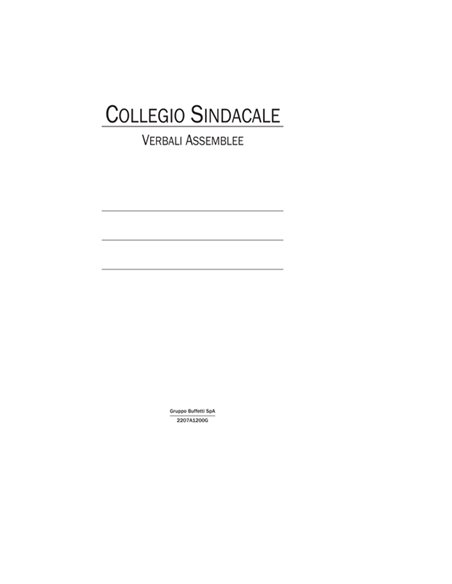 Registro verbali collegio cindacale 96pag num.uso bollo 31x24,5cm 2207A1200G 2207A1200G DATA UFFICIO LIBRI SOCIALI