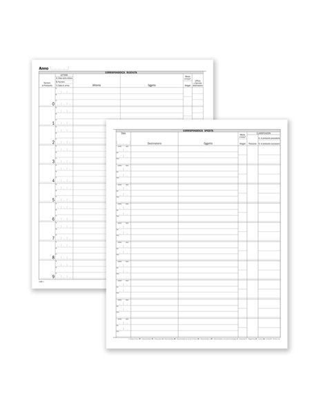 Registro corrispondenza arrivo/partenza 50pgg. 31x24,5cm DU138000000 DU DU138000000