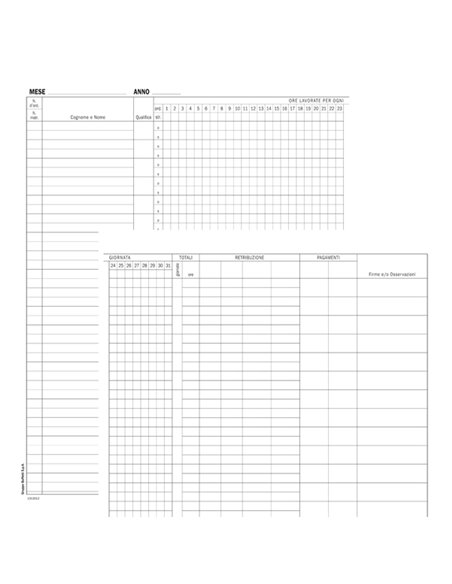 Registro Presenze Mensili 48pag. 31x24,5cm DU131301200 DU DU131301200 DATA UFFICIO SEGRETERIA