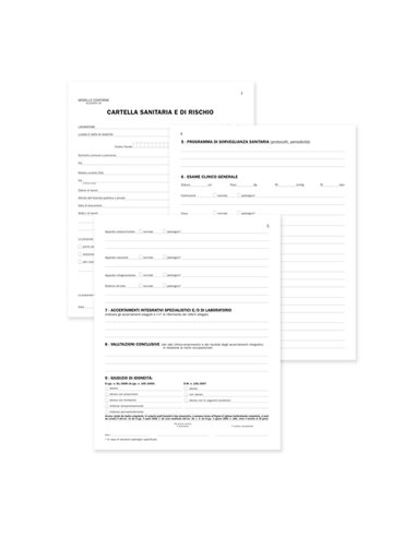 Registro cartella sanitaria/di rischio 34pag. num. 31x24,5cm DU131910000 DU DU131910000 DATA UFFICIO SEGRETERIA