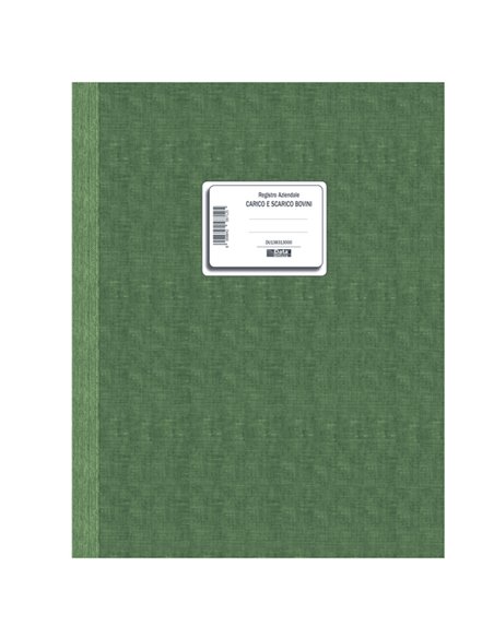 Registro carico/scarico bovini 23pag. num. 31x24,5cm DU138313000 DU DU138313000 DATA UFFICIO MAGAZZINO-TRASPORTI