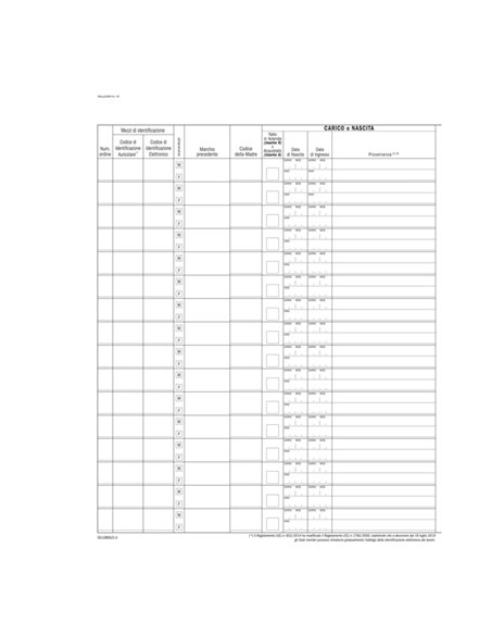Registro carico/scarico bovini 23pag. num. 31x24,5cm DU138313000 DU DU138313000 DATA UFFICIO MAGAZZINO-TRASPORTI