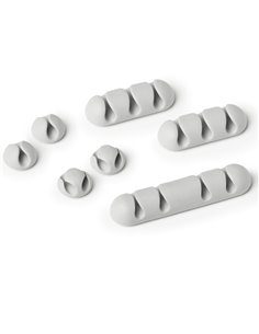 Mix di 7 Clip fermacavi adesivi - grigio - Cavoline Clip Mix Durable 5041-10 DURABLE ADATTATORI-CAVI-ORGANIZZACAVI 2