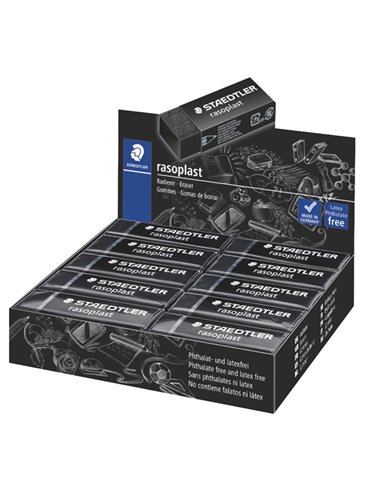 Box 20 gomme Rasoplast 526 B20-9 dim.63x13x23mm nera per matita Staedtler 526B20-9