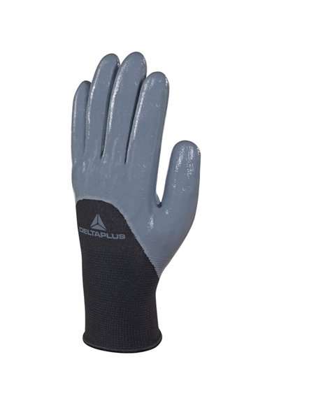Guanto in maglia di poliestere VE715gr Tg.08 col. grigio/nero VE715GR08 DELTAPLUS GUANTI DI PROTEZIONE