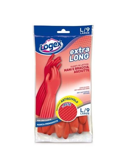 Guanti in lattice Extralong tg. L Rosso 3549LXL