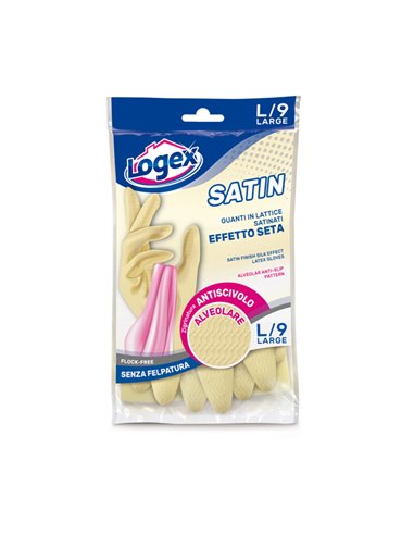 Guanti in lattice SATIN tg. L Crema 1256LXL LOGEX PROFESSIONAL GUANTI DI PROTEZIONE