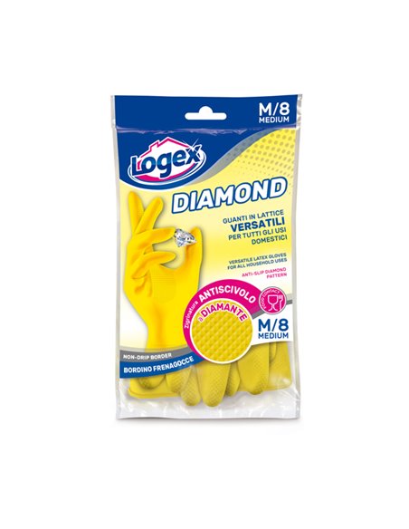 Guanti in lattice DIAMOND tg. M Giallo 1253LXM LOGEX PROFESSIONAL GUANTI DI PROTEZIONE