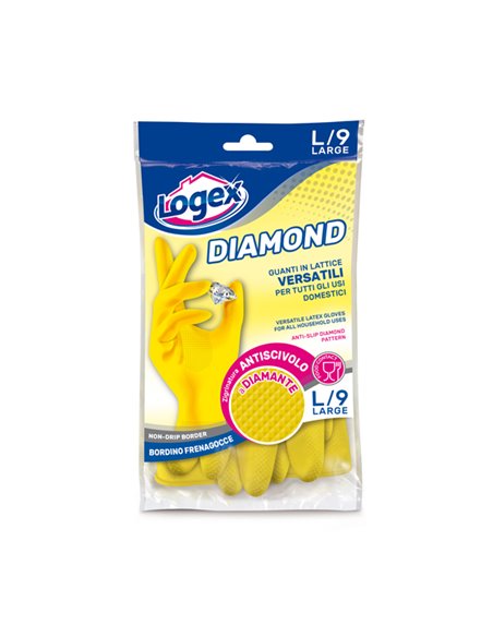 Guanti in lattice DIAMOND tg. L Giallo 1253LXL LOGEX PROFESSIONAL GUANTI DI PROTEZIONE