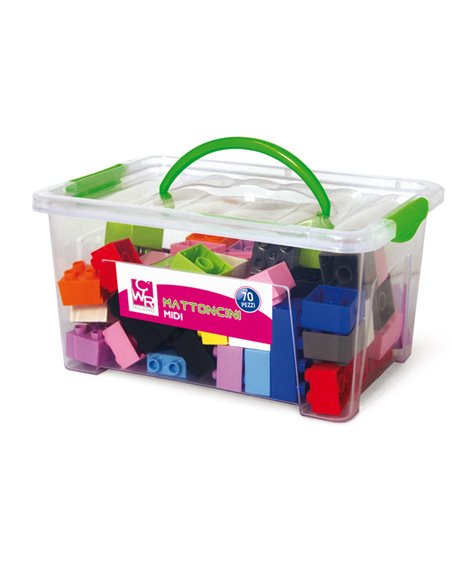 Bauletto 70 mattoncini da costruzione Midi in colori assortiti CWR 12353/1 CWR REGOLI-GIOCHI DIDATTICI