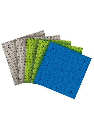 5 basi per costruzioni Midi 25x25cm in colori assortiti CWR 12356