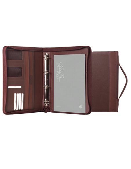 Portablocco Office con manico in ecopelle c/zip dim. 28x36cm marrone INTEMPO 8249OF33 IN TEMPO PORTABLOCCHI AGENDE E TACCUINI