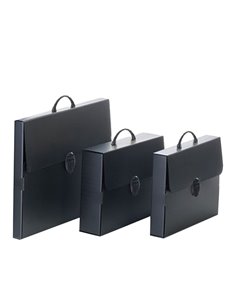 Valigetta polionda Every Line Total Black 27x37,5cm dorso 5cm Favorit 100501063 FAVORIT VALIGETTE POLIONDA-PORTADISEGNI