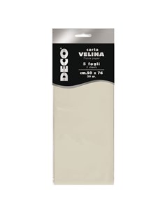 Busta 5 fogli carta velina 20gr 50x76cm avorio DECO 12283/04 DECO CARTA CRESPA-VELINA