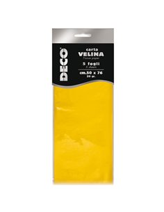 Busta 5 fogli carta velina 20gr 50x76cm giallo DECO 12283/02 DECO CARTA CRESPA-VELINA