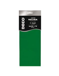 Busta 5 fogli carta velina 20gr 50x76cm verde chiaro DECO 12283/16 DECO CARTA CRESPA-VELINA