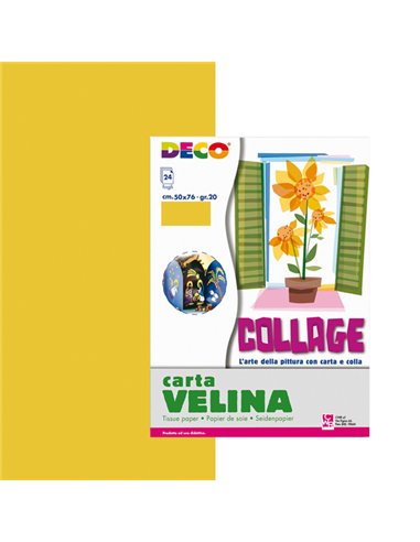 Busta di carta velina 24fg 50x76cm oro DECO 05322